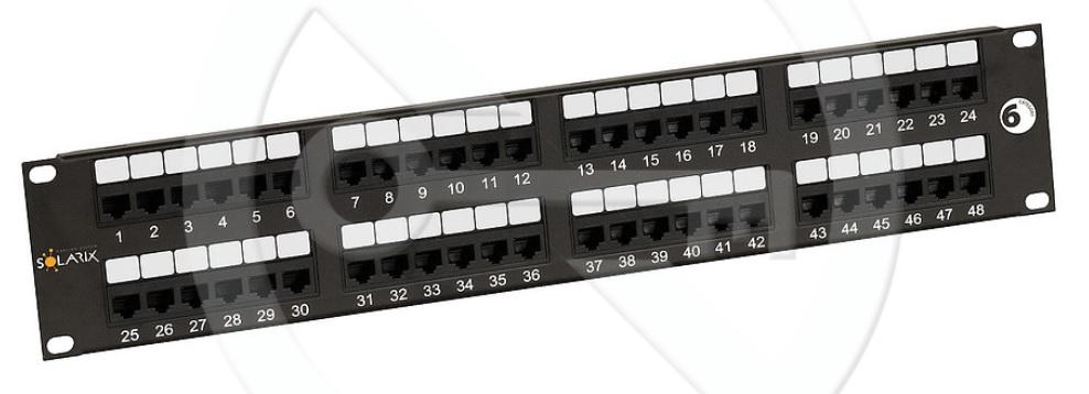 SX48-6-UTP-BK - Solarix 48 x RJ45 CAT6 UTP