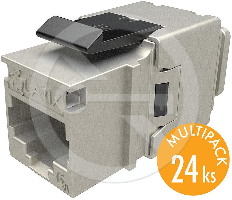 SXKJ-10G-STP-BK-NA - Solarix keystone CAT6A rychlozařezávací, multipack 24 ks