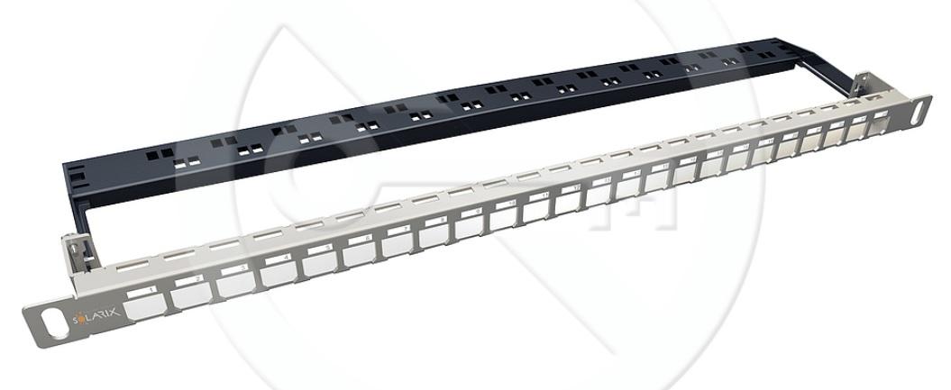 SX24HDM-0-STP-SL-UNI - Solarix neosazený patch panel 24 portů 0,5U