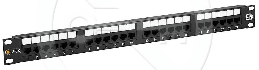 SX24-5E-UTP-BK - Solarix 24 x RJ45 CAT5E UTP