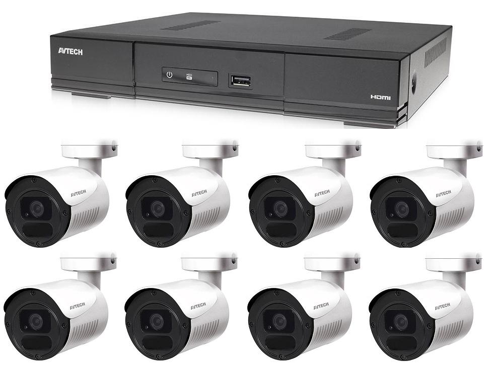 Kamerový set 1x AVTECH DVR DGD1009AV a 8x 5MPX Bullet kamera AVTECH DGC5105TS