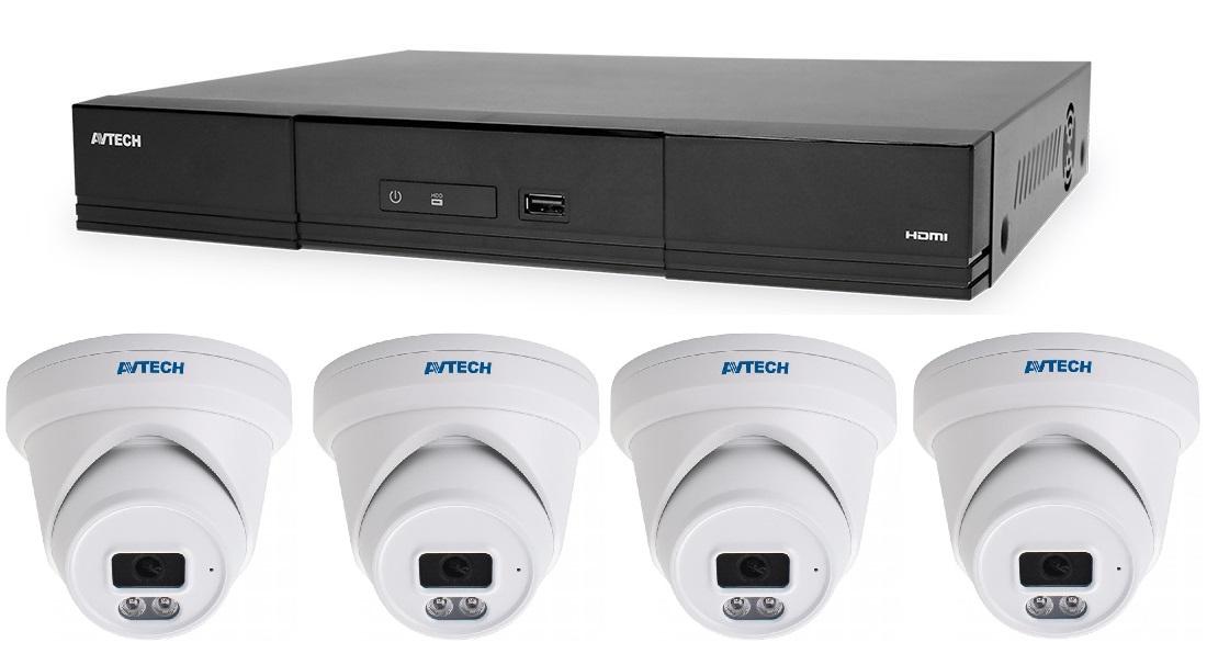 Kamerový set 1x AVTECH NVR AVH2109AX a 4x 5MPX IP Dome kamera AVTECH DGM5206SVAT