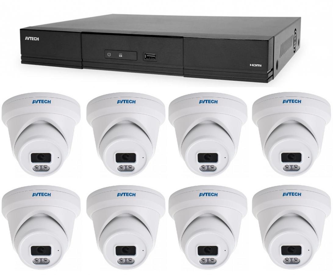 Kamerový set 1x AVTECH NVR AVH2109AX a 8x 5MPX IP Dome kamera AVTECH DGM5206SVAT